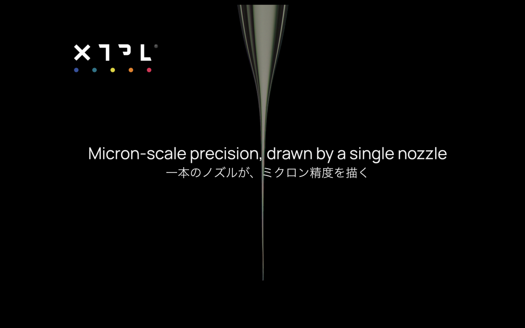 Micron-scale precision,  drawn by a single nozzle.