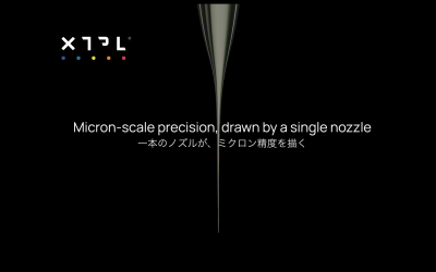 Micron-scale precision,  drawn by a single nozzle.